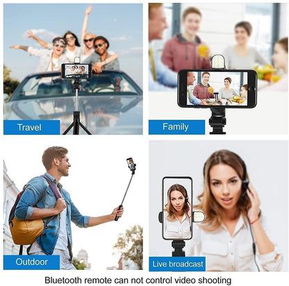 3-in-1 Compact Bluetooth Selfie Stick Tripod with Flash