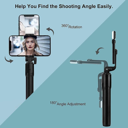 3-in-1 Compact Bluetooth Selfie Stick Tripod with Flash