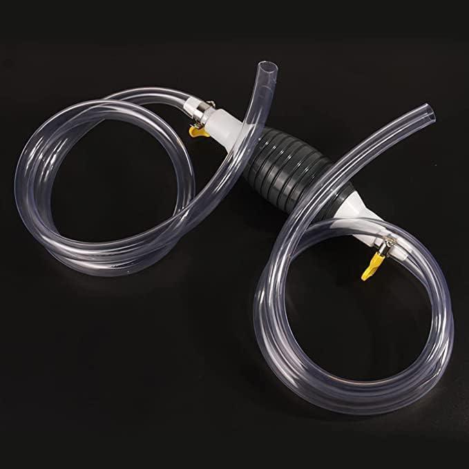 Clear plastic tubing with connectors on a black background