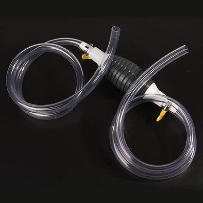 Clear plastic tubing with connectors on a black background