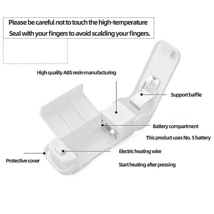 White electronic device with labeled parts on a white background